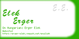 elek erger business card